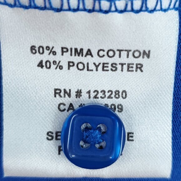 Men's Travis Mathew Short Sleeve Performance Polo Shirt XL Blue/White - Picture 14 of 15